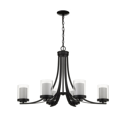 Z-Lite Willow 6 Light Chandelier in Matte Black 426-6-MB