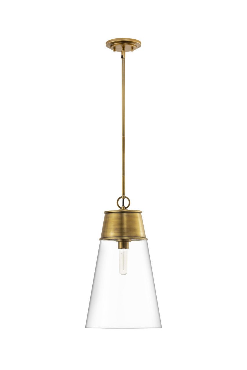 Z-Lite Wentworth 1 Light Pendant in Rubbed Brass 2300P12-RB