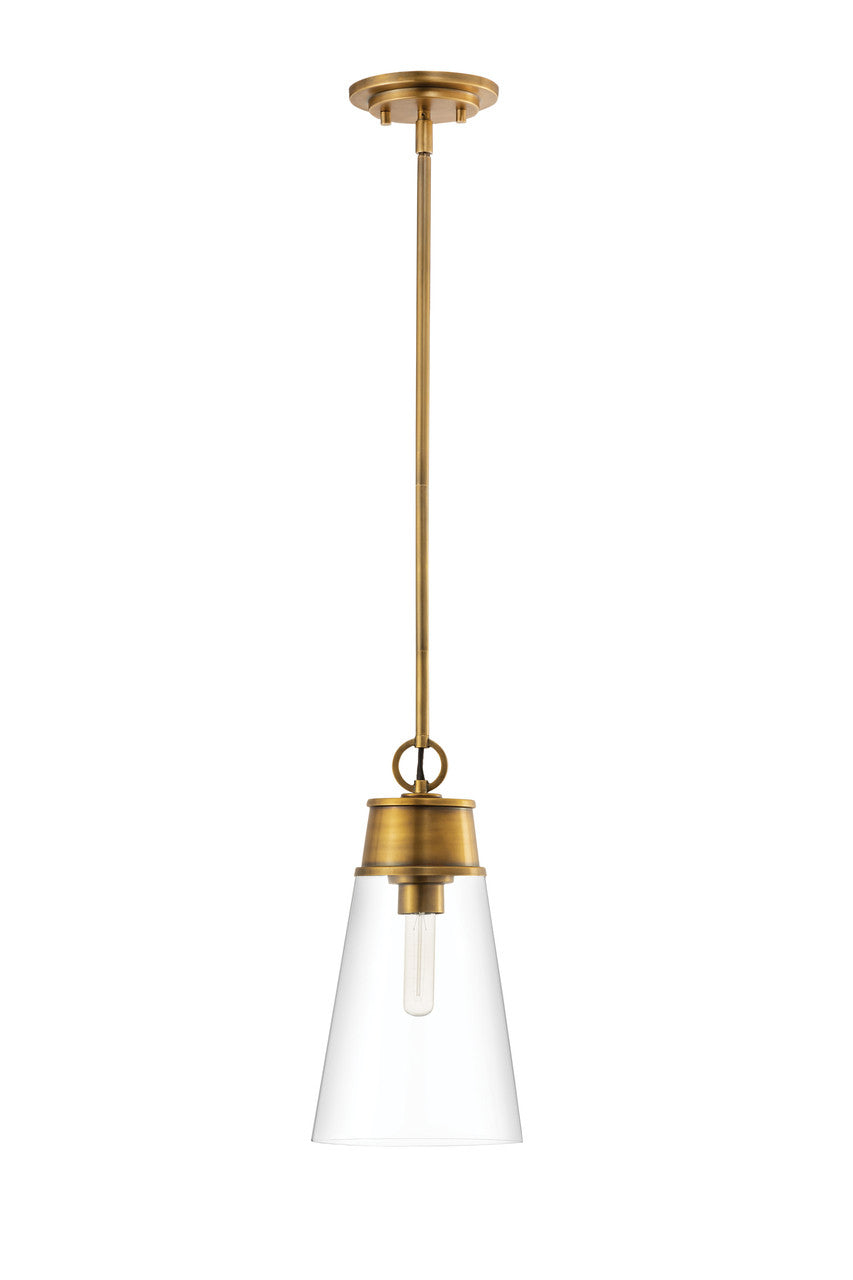 Z-Lite Wentworth 1 Light Pendant in Rubbed Brass 2300P8-RB