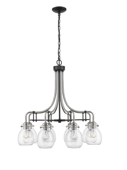 Z-Lite Kraken 8 Light Chandelier in Matte Black + Brushed Nickel 466-8MB-BN