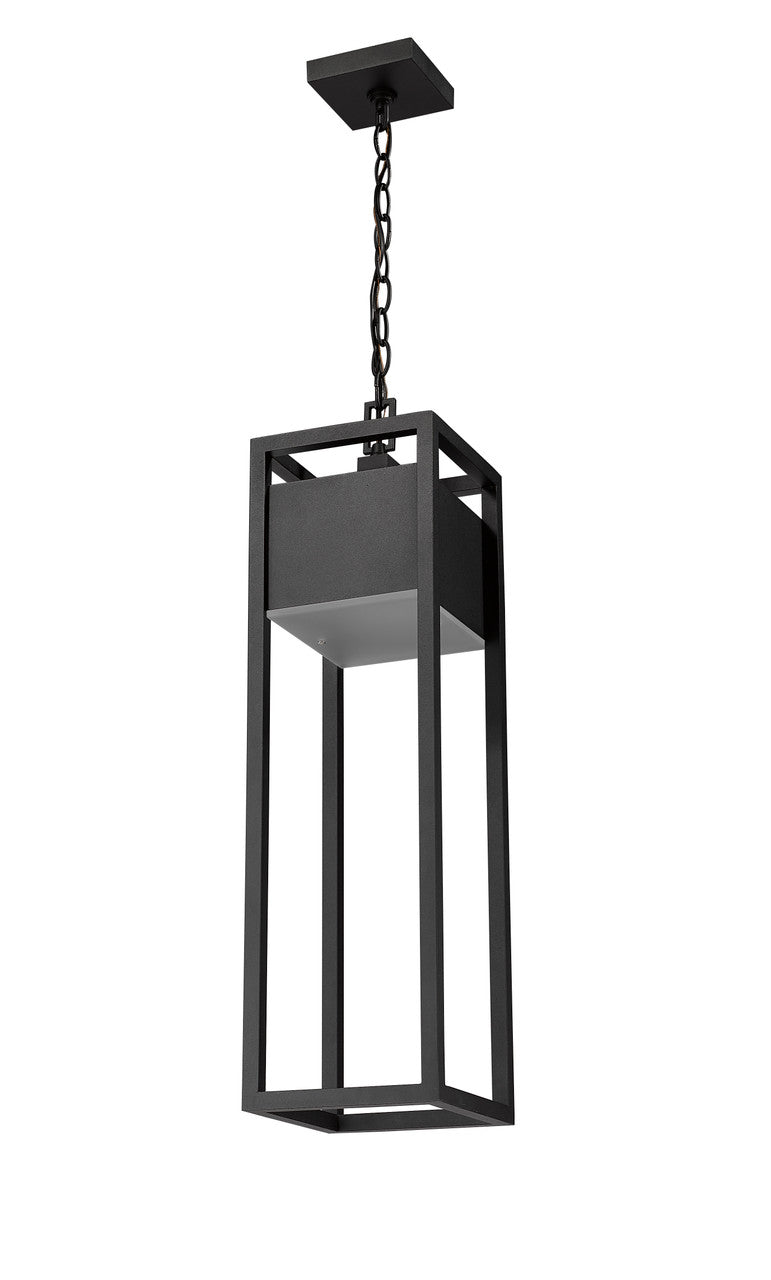 Z-Lite Barwick 1 Light Outdoor Chain Mount Ceiling Fixture in Black 585CHB-BK-LED