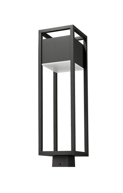 Z-Lite Barwick 1 Light Outdoor Post Mount Fixture in Black 585PHBS-BK-LED