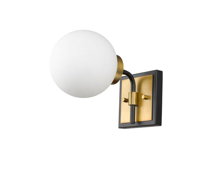 Z-Lite Parsons 1 Light Wall Sconce in Matte Black + Olde Brass 477-1S-MB-OBR