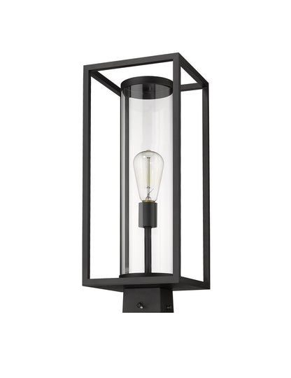 Z-Lite Dunbroch 1 Light Outdoor Post Mount Fixture in Black 584PHMS-BK