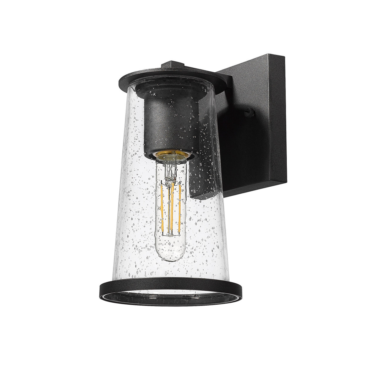 Z-Lite Bar Harbor 1 Light Outdoor Wall Light in Sand Black 5004S-BK