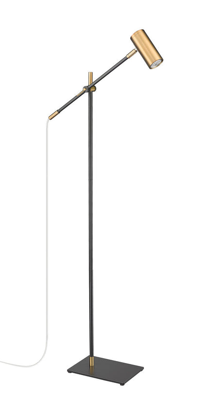 Z-Lite Calumet 1 Light Floor Lamp in Matte Black + Olde Brass 814FL-MB-OBR