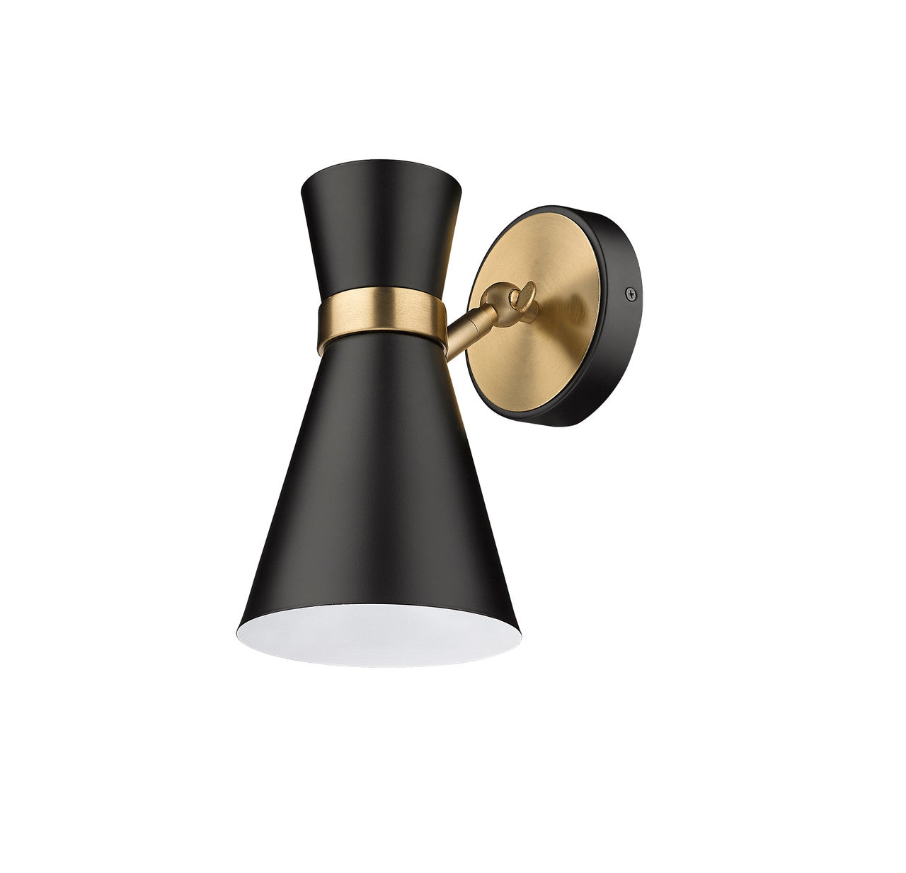 Z-Lite Soriano 1 Light Wall Sconce in Matte Black + Heritage Brass 728-1S-MB-HBR