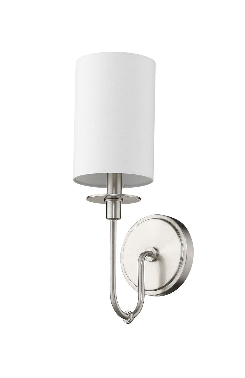 Z-Lite Ella 1 Light Wall Sconce in Brushed Nickel 809-1S-BN