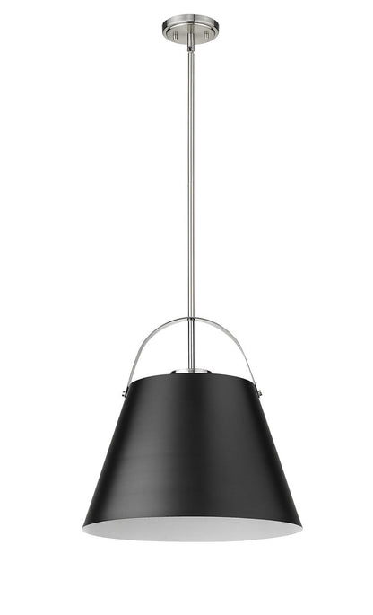 Z-Lite Z-Studio 1 Light Pendant in Matte Black + Brushed Nickel 726P18-MB+BN