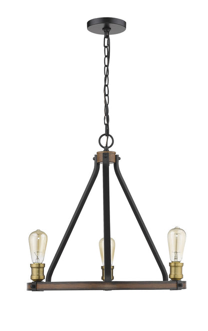 Z-Lite Kirkland 3 Light Chandelier in Rustic Mahogany 472-3RM