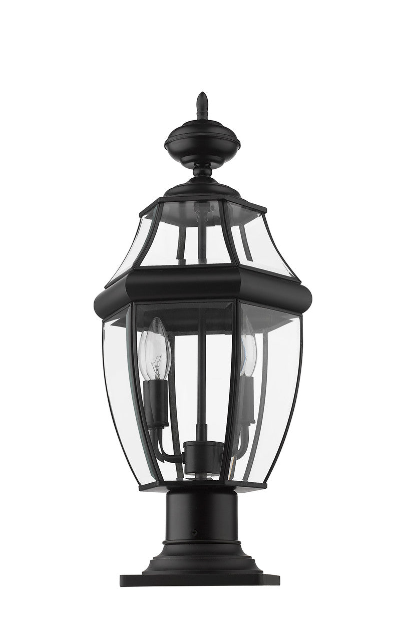 Z-Lite Westover 2 Light Outdoor Pier Mounted Fixture in Black 580PHM-533PM-BK