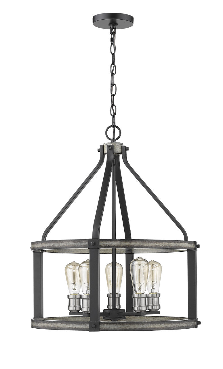 Z-Lite Kirkland 5 Light Chandelier in Ashen Barnboard 472-5D-ABB