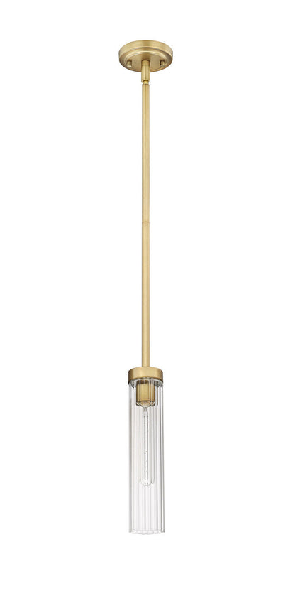 Z-Lite Beau 1 Light Pendant in Rubbed Brass 740P-ROD-RB