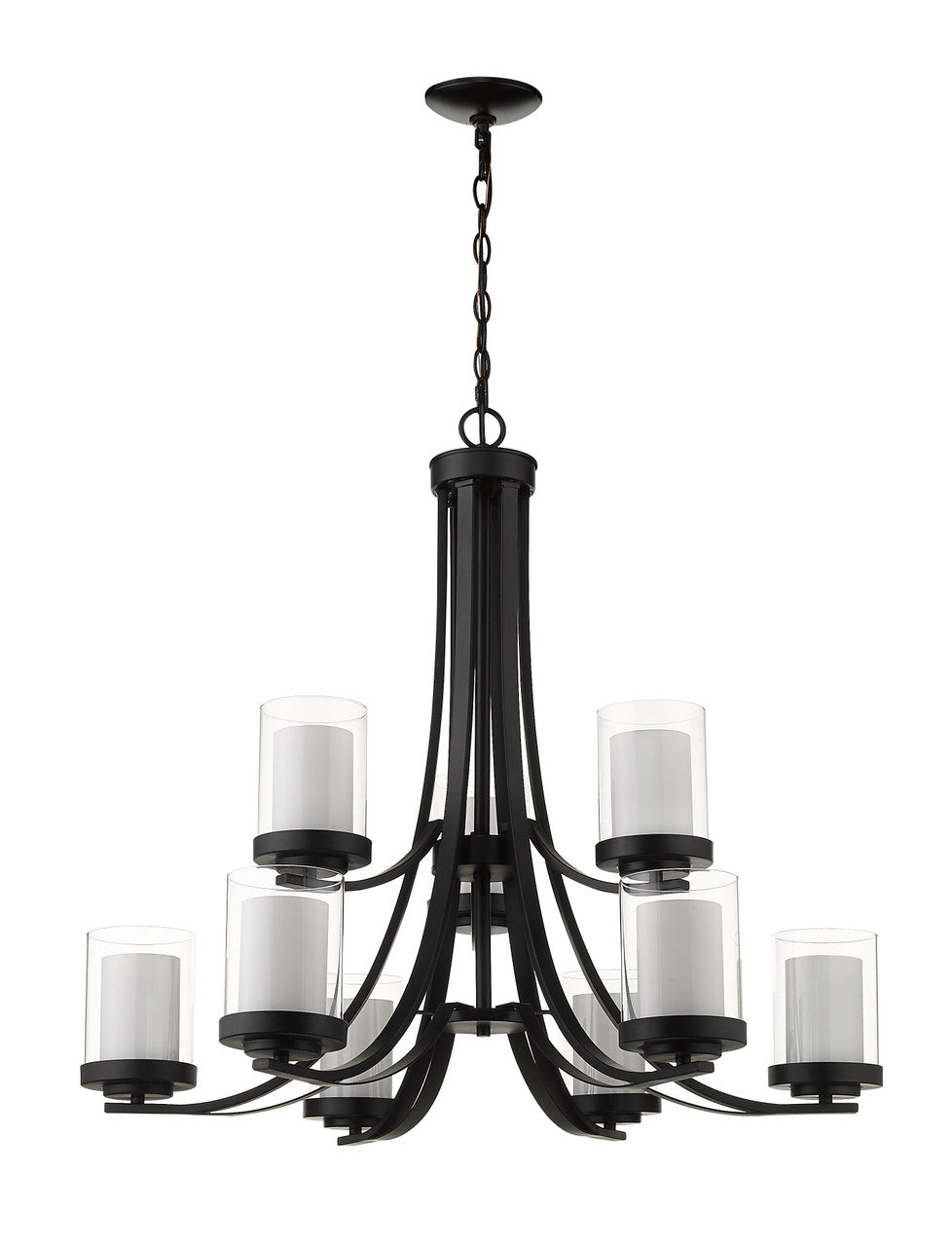 Z-Lite Willow 9 Light Chandelier in Matte Black 426-9-MB