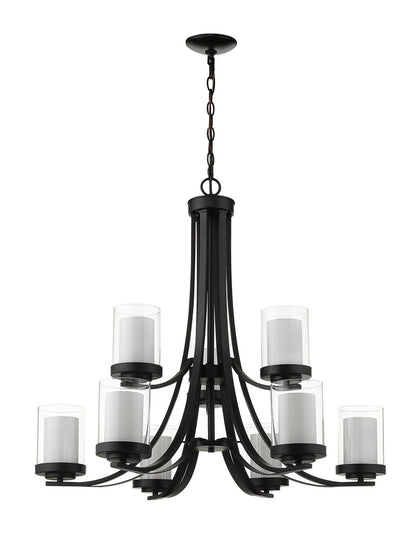 Z-Lite Willow 9 Light Chandelier in Matte Black 426-9-MB