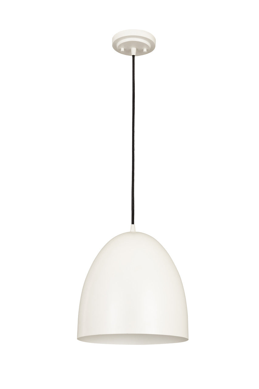 Z-Lite Z-Studio 1 Light Pendant in Satin White 6012P12-SWH