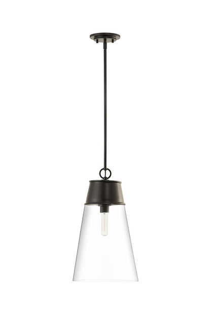 Z-Lite Wentworth 1 Light Pendant in Matte Black 2300P12-MB