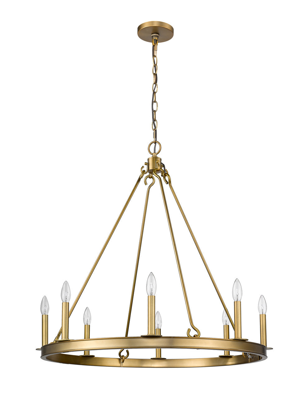 Z-Lite Barclay 8 Light Chandelier in Olde Brass 482R-8OBR