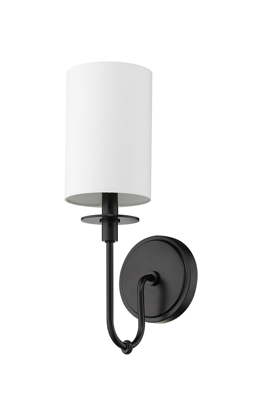 Z-Lite Ella 1 Light Wall Sconce in Matte Black 809-1S-MB