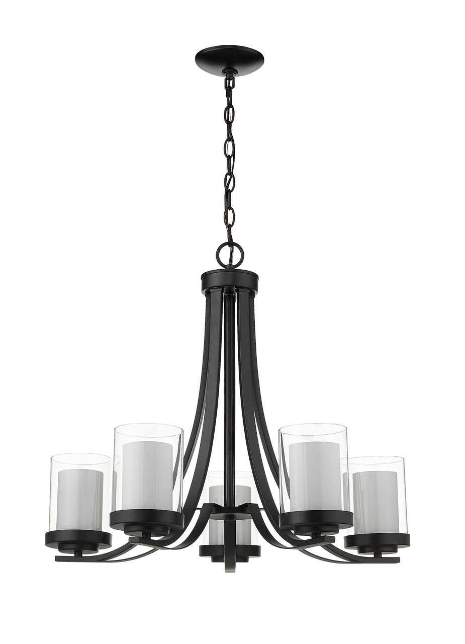 Z-Lite Willow 5 Light Chandelier in Matte Black 426-5-MB