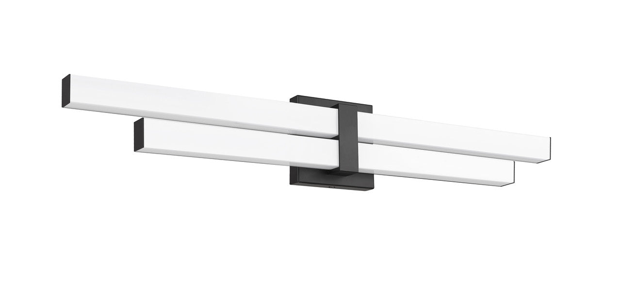 Z-Lite Zane 2 Light Vanity in Matte Black 1008-32W-MB-LED