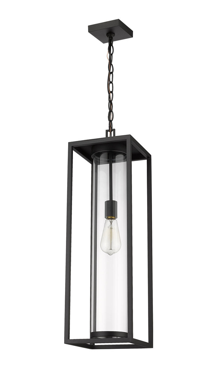 Z-Lite Dunbroch 1 Light Outdoor Chain Mount Ceiling Fixture in Black 584CHB-BK