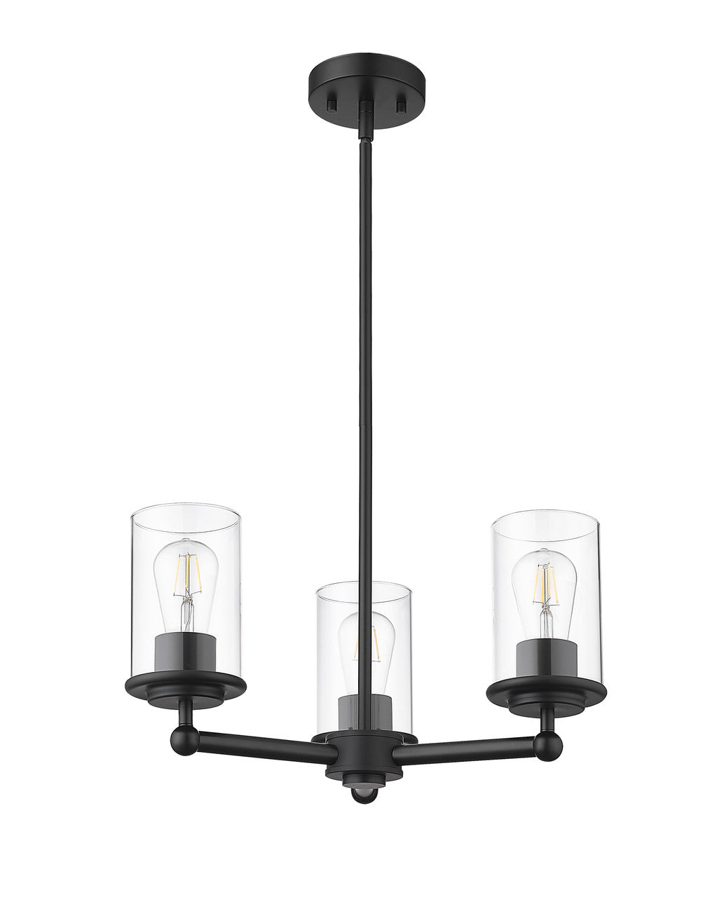 Z-Lite Thayer 3 Light Chandelier in Matte Black 742-3MB