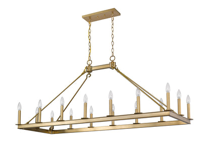 Z-Lite Barclay 16 Light Linear Chandelier in Olde Brass 482-16L-OBR