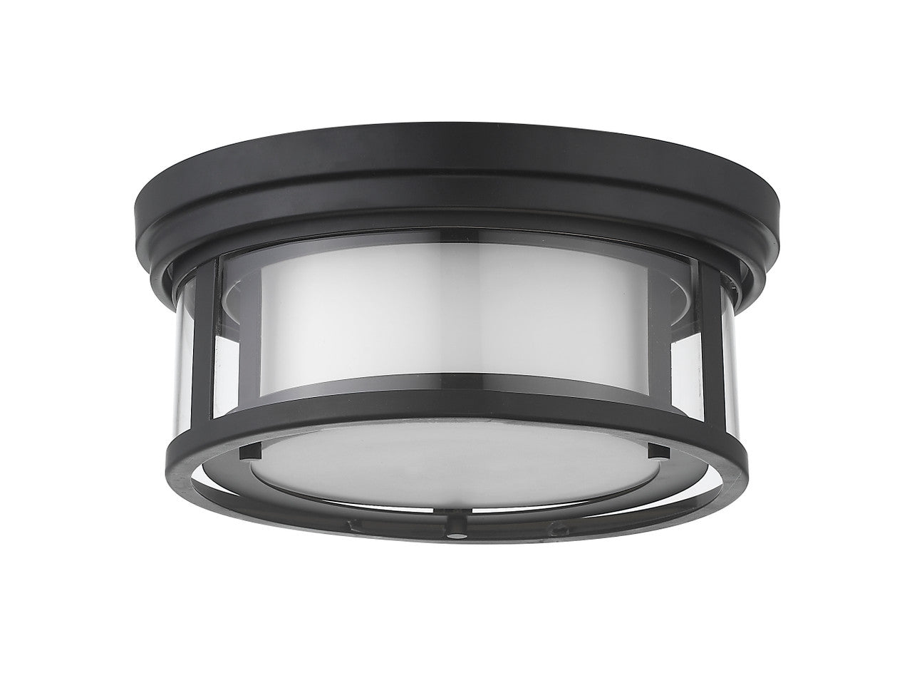 Z-Lite Willow 2 Light Flush Mount in Matte Black 426F12-MB