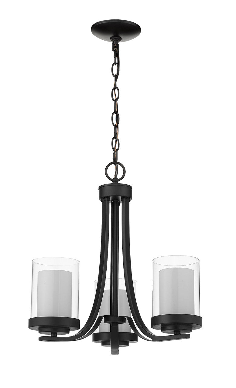 Z-Lite Willow 3 Light Chandelier in Matte Black 426-3C-MB