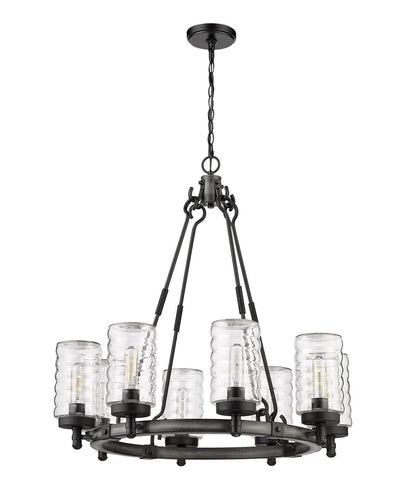 Z-Lite Tahoe 8 Light Outdoor Chandelier in Ashen Barnboard 588-8ABB