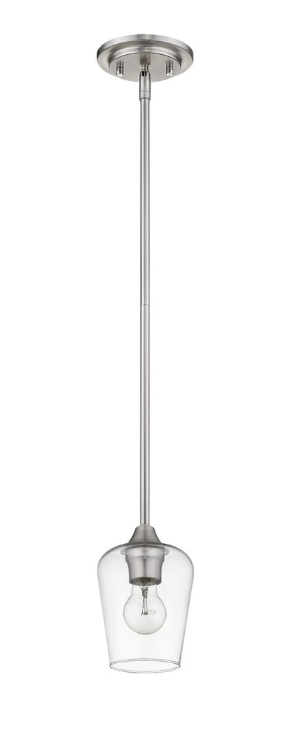 Z-Lite Joliet 1 Light Pendant in Brushed Nickel 473MP-BN