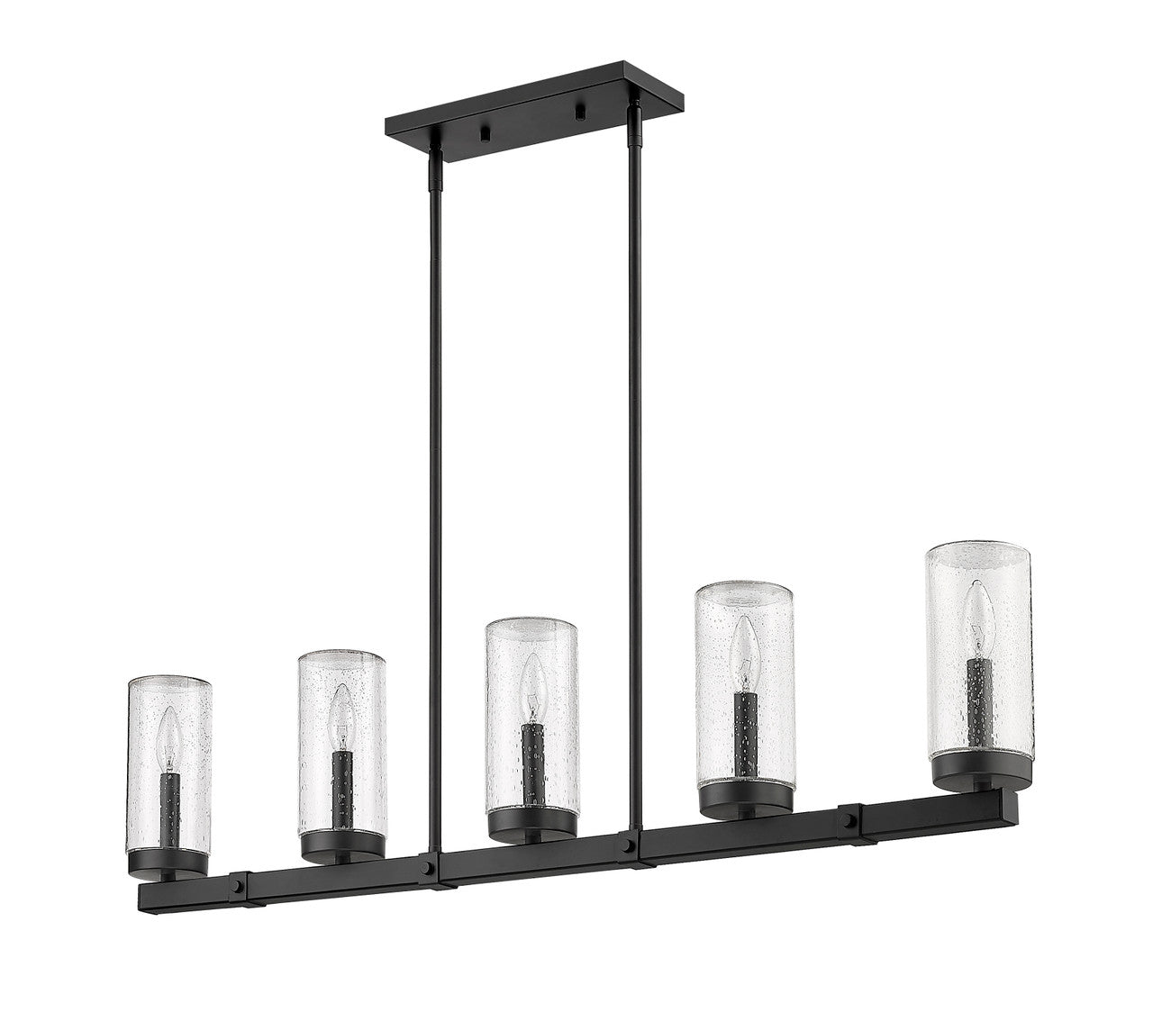 Z-Lite Marlow 5 Light Outdoor Linear Chandelier in Matte Black 589-5L-BK