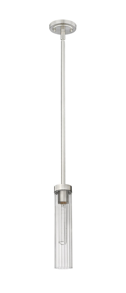 Z-Lite Beau 1 Light Pendant in Brushed Nickel 740P-ROD-BN