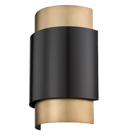 Z-Lite Harlech 2 Light Wall Sconce in Bronze + Rubbed Brass 739S-BRZ-RB