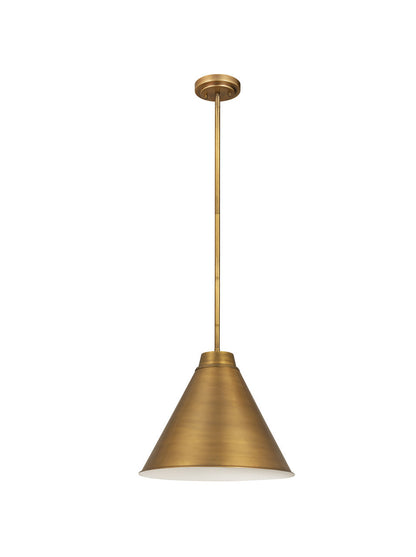 Z-Lite Eaton 1 Light Pendant in Rubbed Brass 6011P18-RB