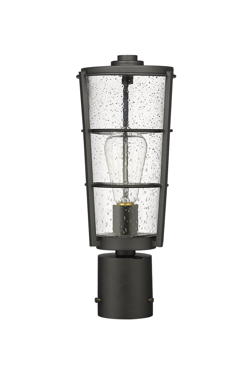 Z-Lite Helix 1 Light Outdoor Post Mount Fixture in Black 591PHM-BK