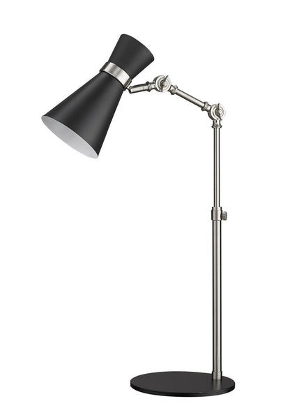 Z-Lite Soriano 1 Light Table Lamp in Matte Black + Brushed Nickel 728TL-MB-BN