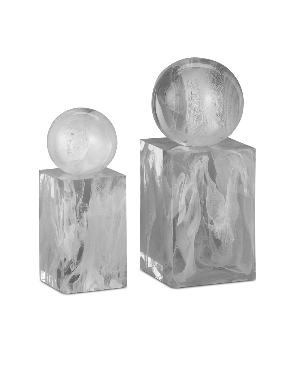 Currey & Co. Nova White Objects Set of 2 1200-0908