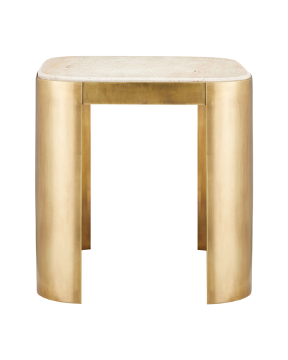 Currey & Co. Sev Travertine Accent Table 4000-0161