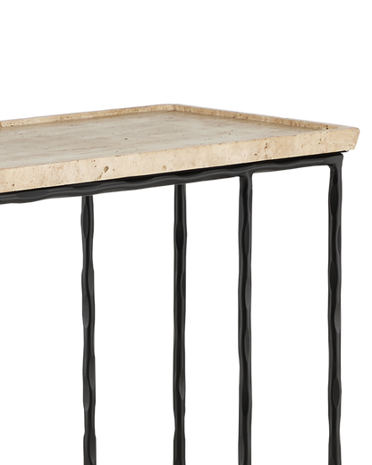 Currey & Co. Boyles Travertine C Table 4000-0139