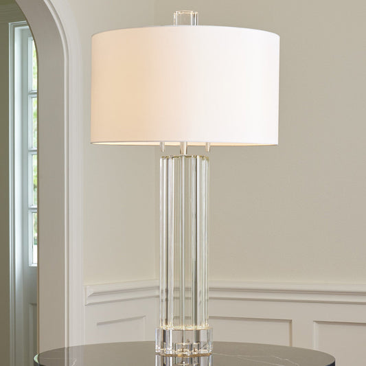 Global Views Fluted Crystal Column Table Lamp 8.82477