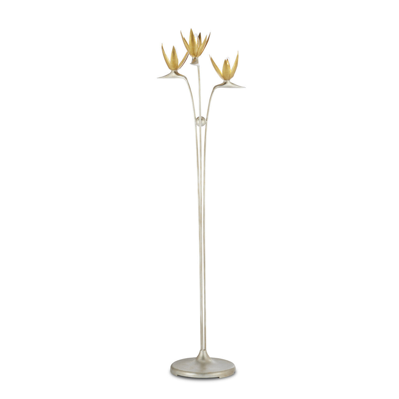 Currey & Co. Paradiso Silver & Gold Floor Lamp 8000-0130