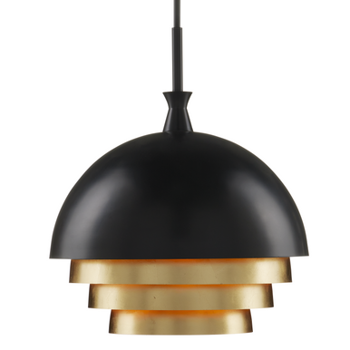 Currey & Co. Salviati Large Black & Gold Pendant 9000-1075