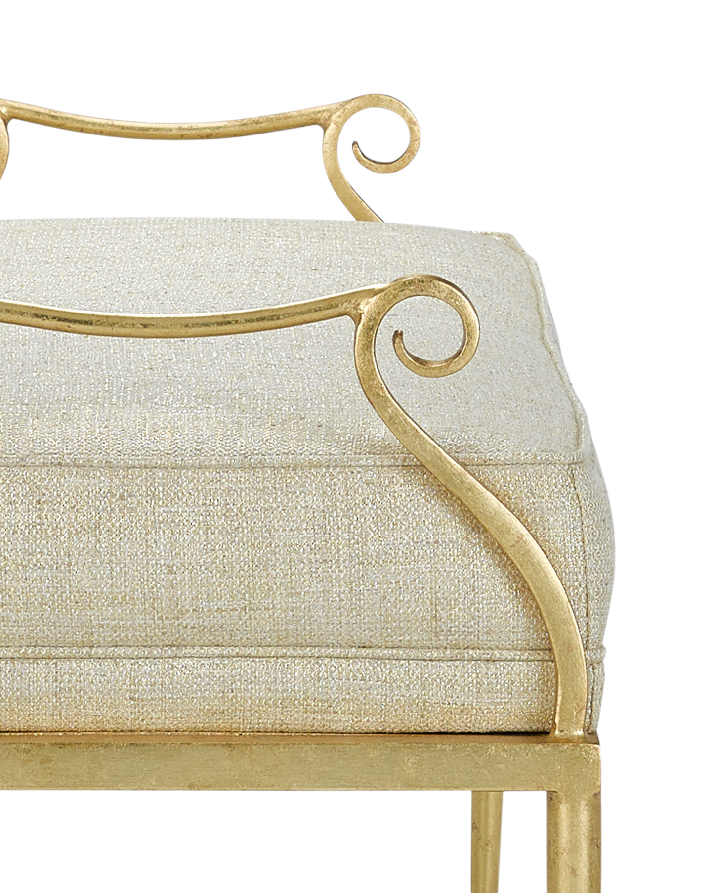 Currey & Co. Genevieve Gold Bench, Sequin Gold Dust 7000-1042