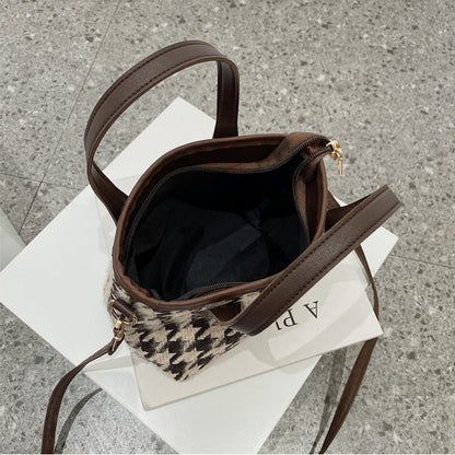 Dahlia Fashion Houndstooth Handbag and Shoulder Bag Checkerboard