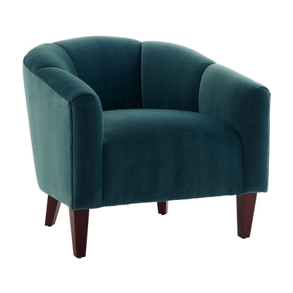 Arteriors Home Misha Accent Chair Peacock Velvet Dark Walnut 8130