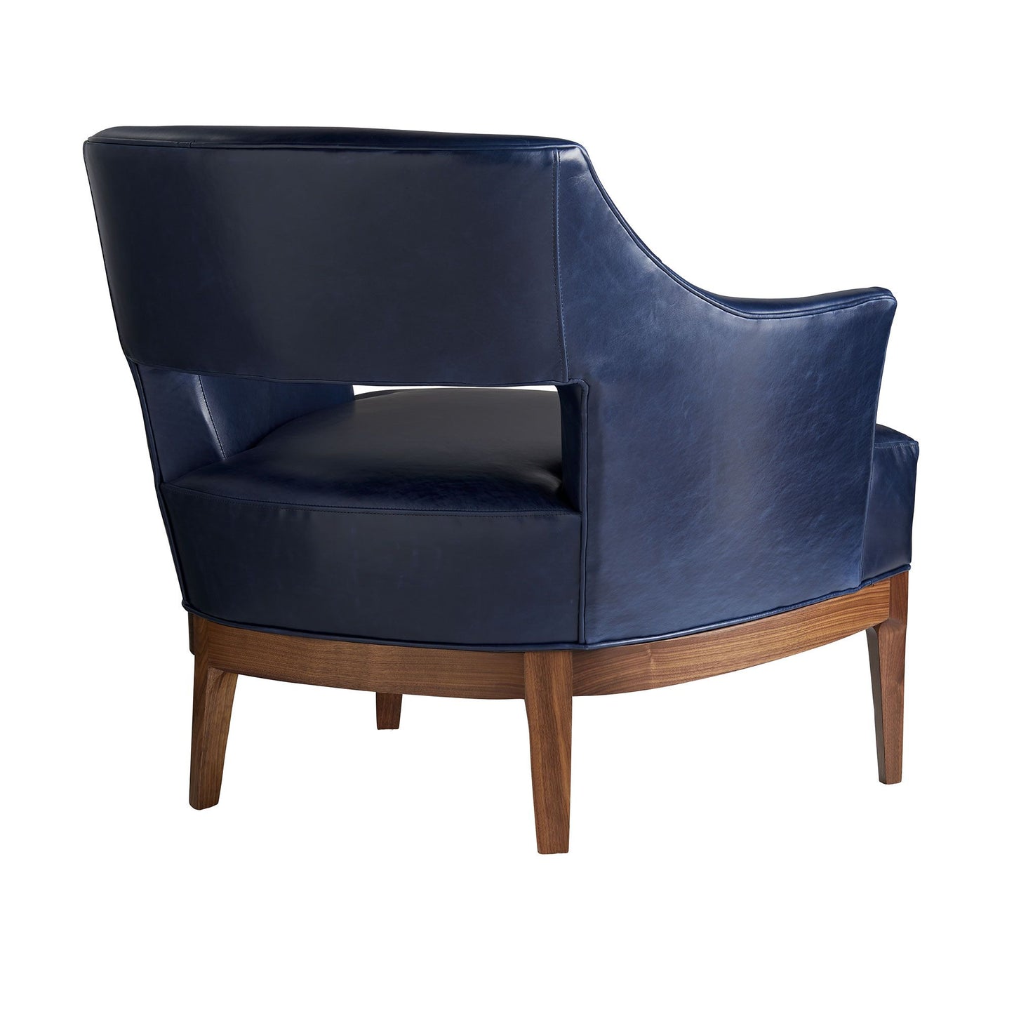 Arteriors Home Laurette Chair Indigo Leather Dark Walnut 8152