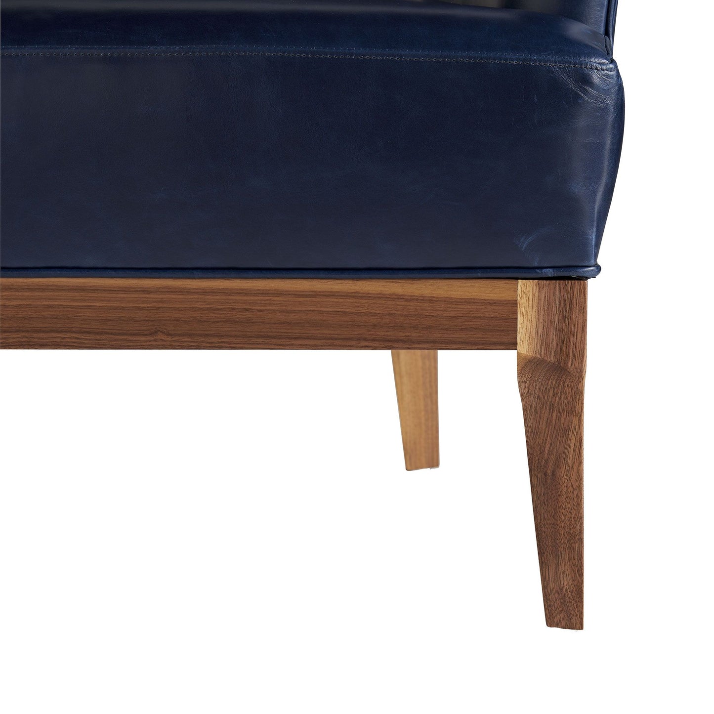 Arteriors Home Laurette Chair Indigo Leather Dark Walnut 8152