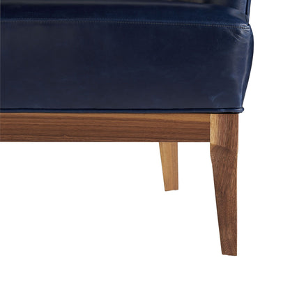 Arteriors Home Laurette Chair Indigo Leather Dark Walnut 8152